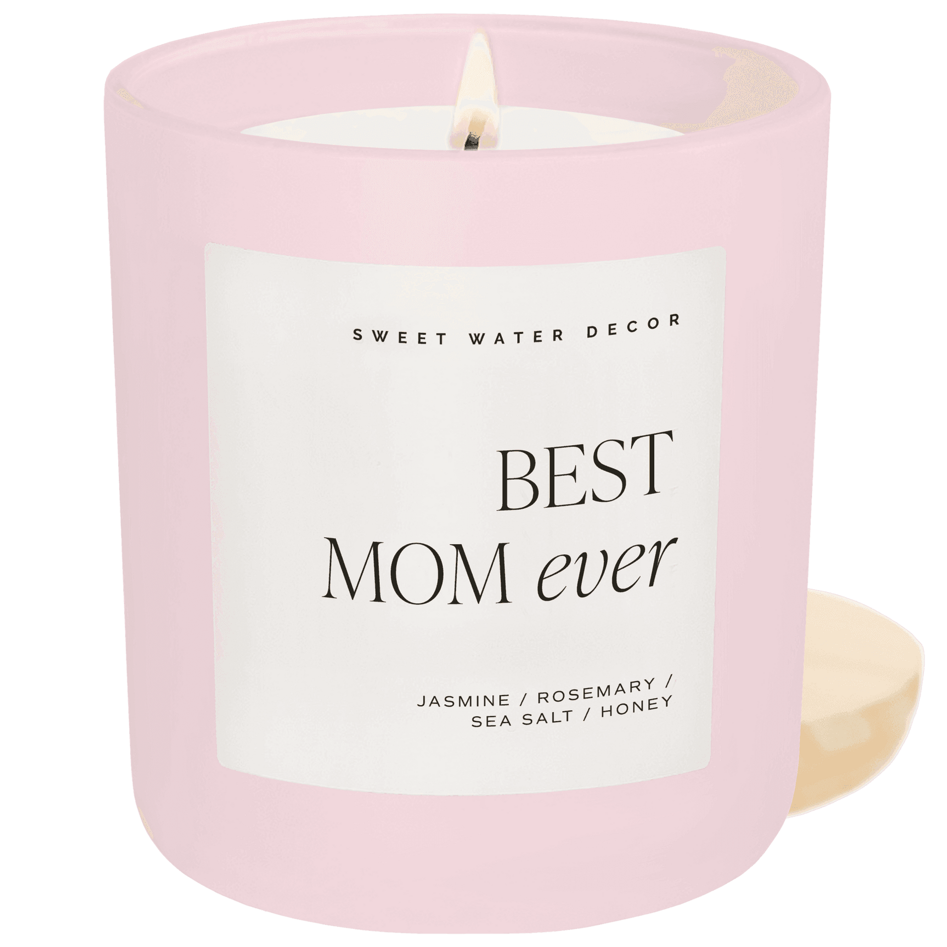 Best Mom Ever Soy Candle - Pink Matte Jar - 15 oz (Wildflowers and Salt) - SwagglyLife Home & Fashion
